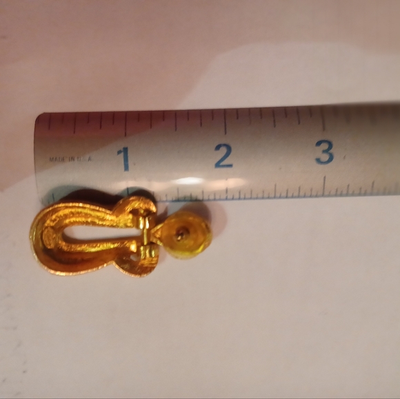 SOLD Givenchy Gold Plated Stud Textured Vintage Bijoux Drop Earrings - Picture 5 of 9